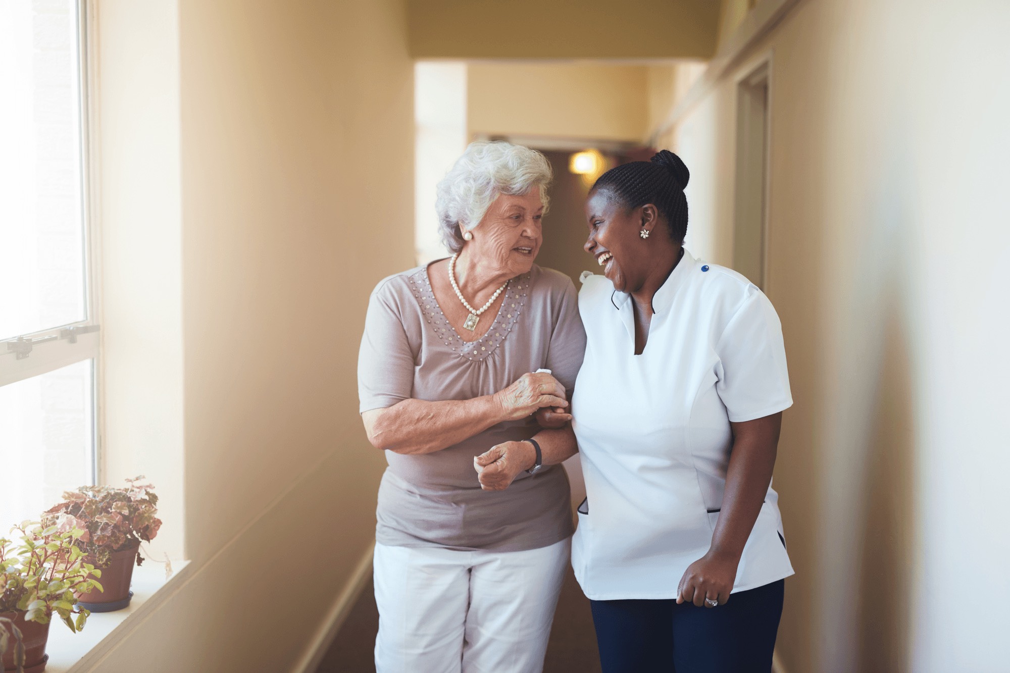Caregiver walking